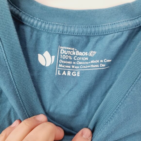 Dutch Bros Women's Blue Short Sleeve Coffee Crew Neck Casual T-Shirt Size L - Picture 5 of 6